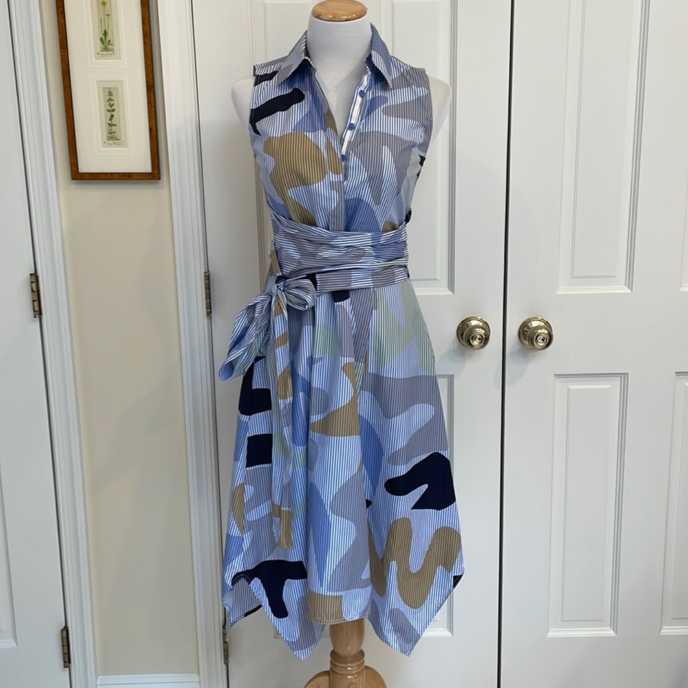 LAFAYETTE 148 SLEEVELESS COTTON DRESS